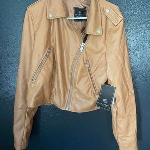 Tan Faux Leather Jacket